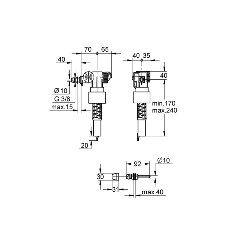 Dal Svømmerventil 3/8 Tilsl.