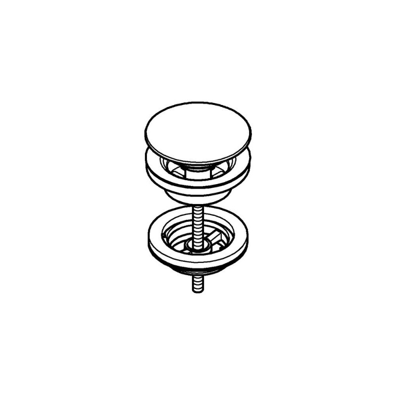 Push up bundventil, krom