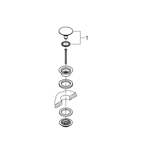 Push up bundventil, krom